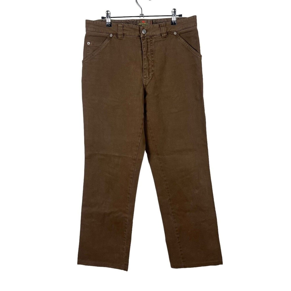 Etro Italy Men’s Brown Cotton Jeans Size 33 Back Flap Pockets